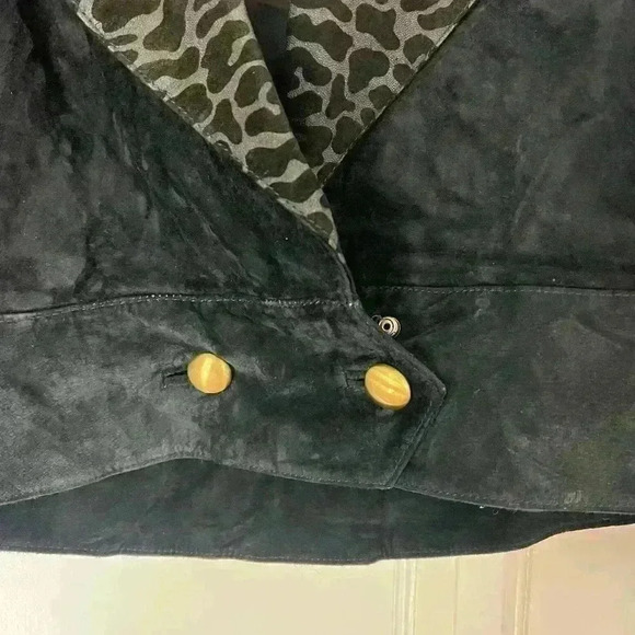 Vintage 80s West Bay Genuine Leather Jacket Size 8 (S/M), Animal Print Western - Picture 9 of 14